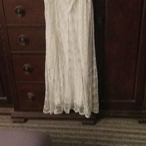 Ivory lace dress with underslip.